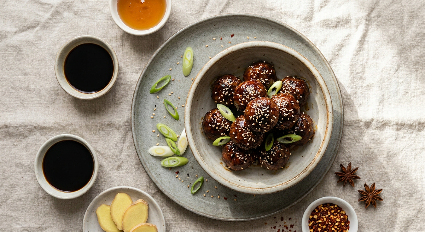 Sticky Asian Glazed Meatballs with Soy and Honey