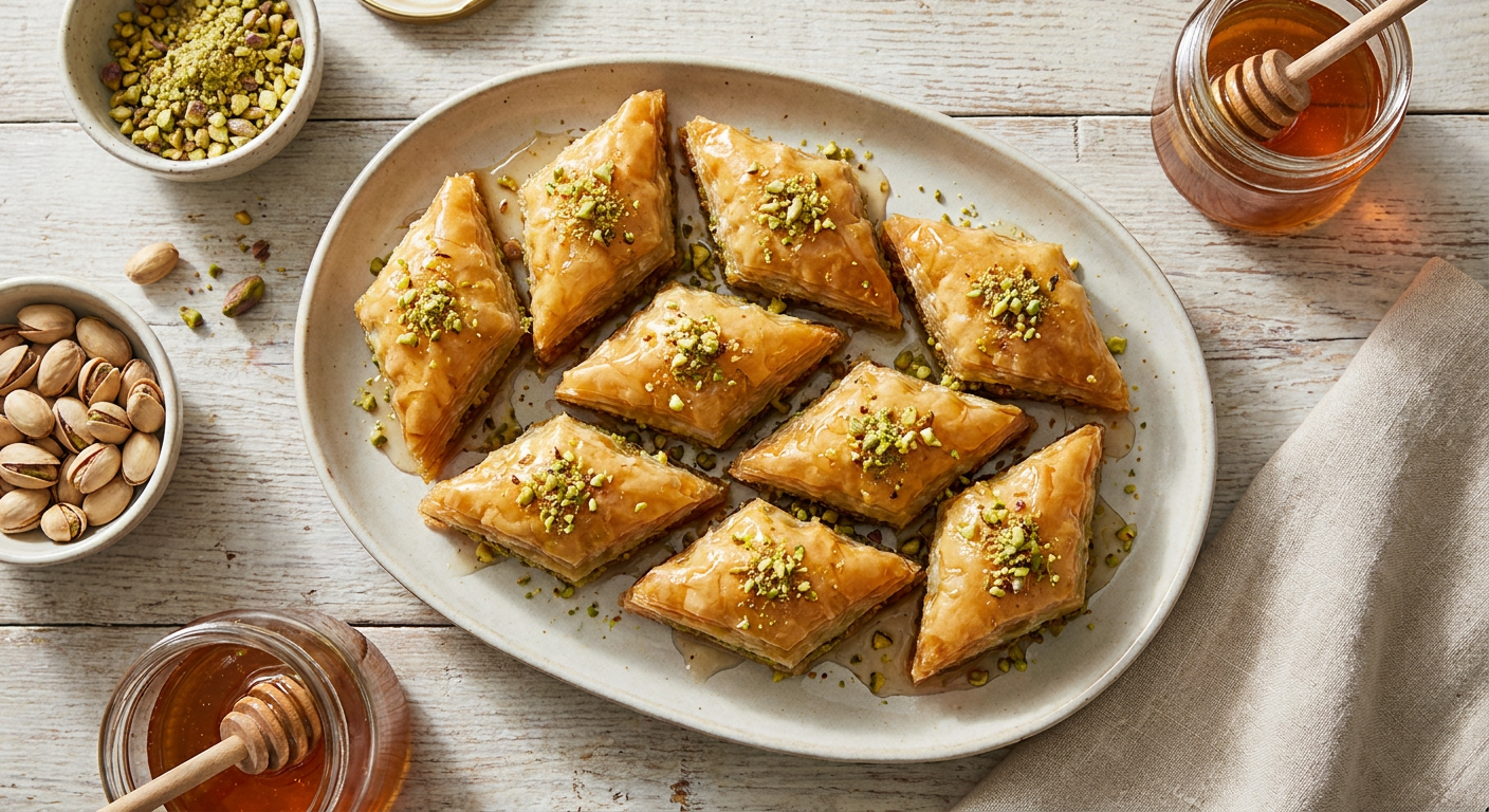 Authentic Baklava Recipe with Forty Layers and Honey Syrup