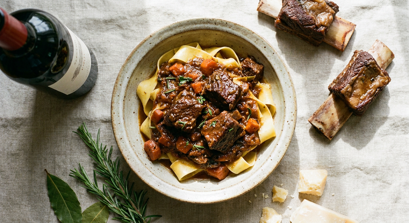 Slow-Braised Beef Short Rib Ragu for Pappardelle