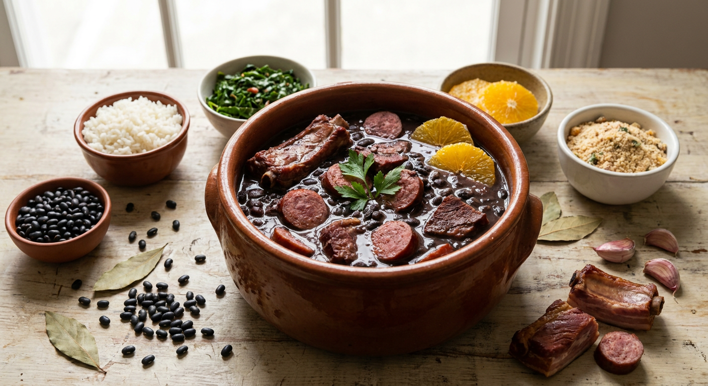 Authentic Brazilian Feijoada with Black Beans and Smoked Pork