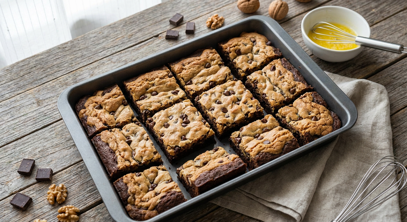 Fudgy Brookies Recipe with Brown Butter Cookie Dough
