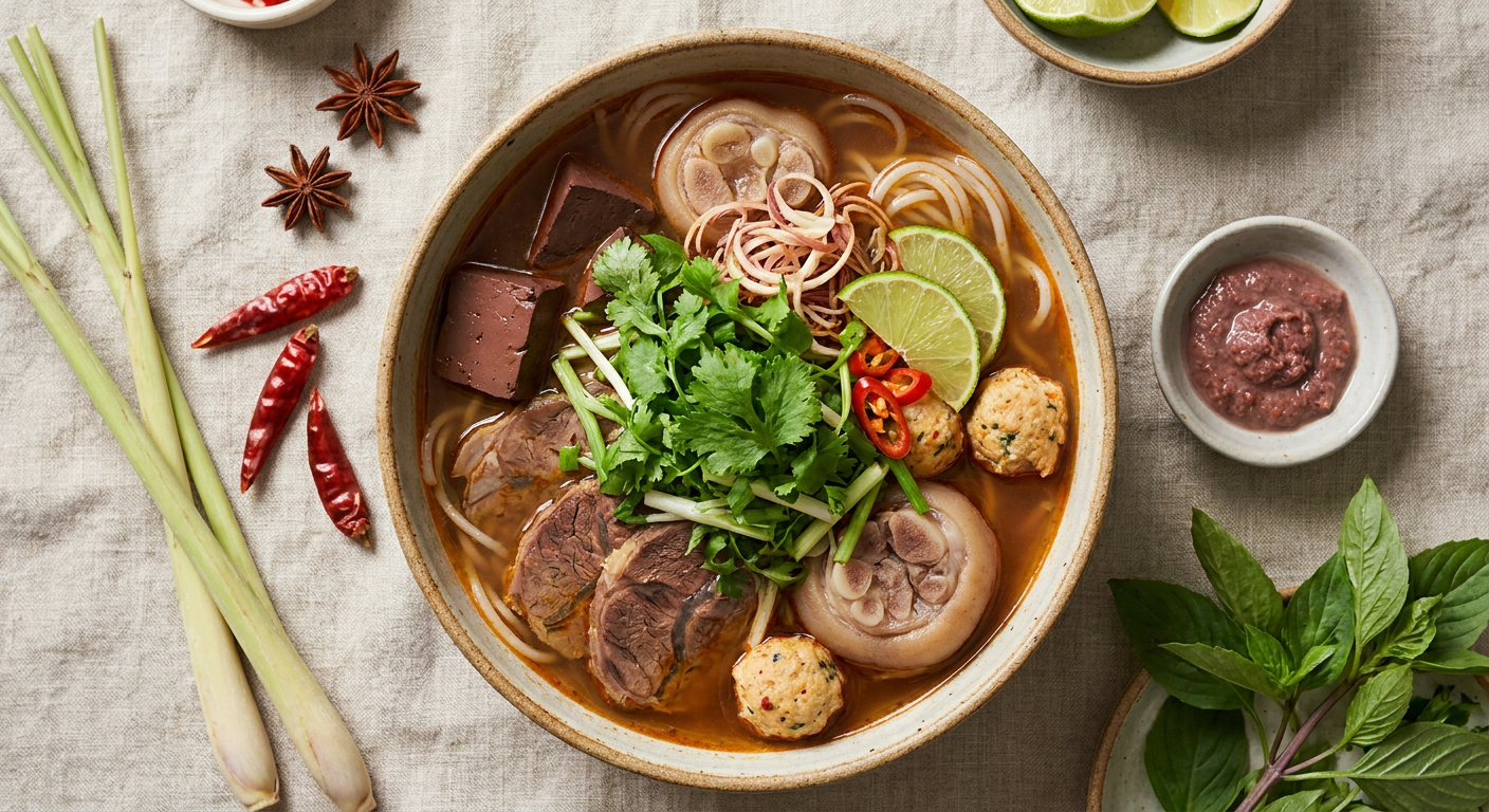 Authentic Bun Bo Hue Recipe: Spicy Vietnamese Beef Noodle Soup