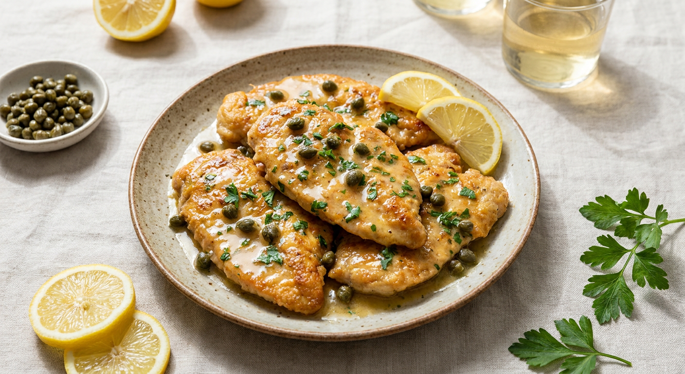 Classic Chicken Piccata Recipe with Glossy Lemon Butter Sauce