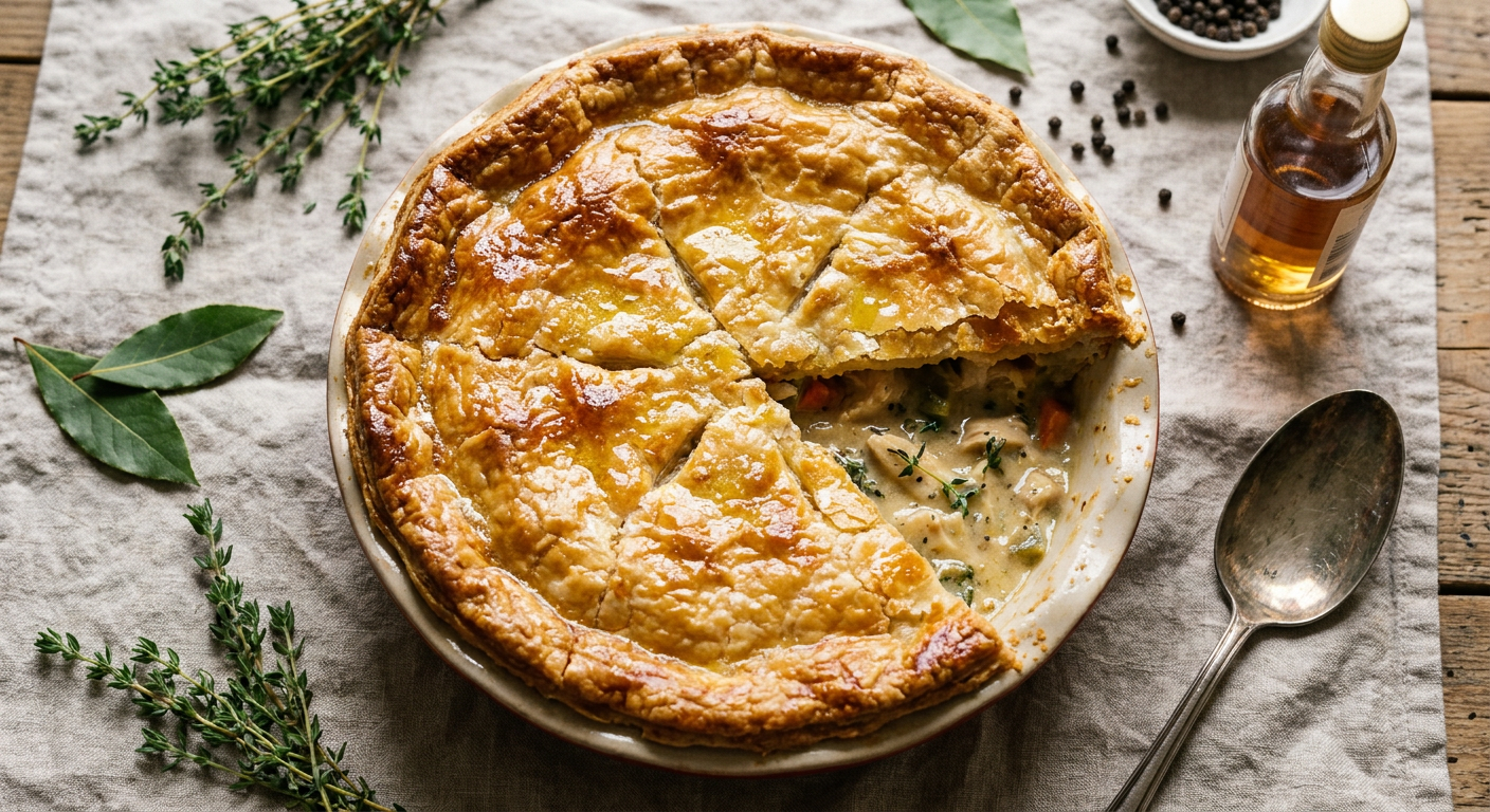 Shatter-Crust Chicken Pot Pie Recipe with Sherry and Thyme