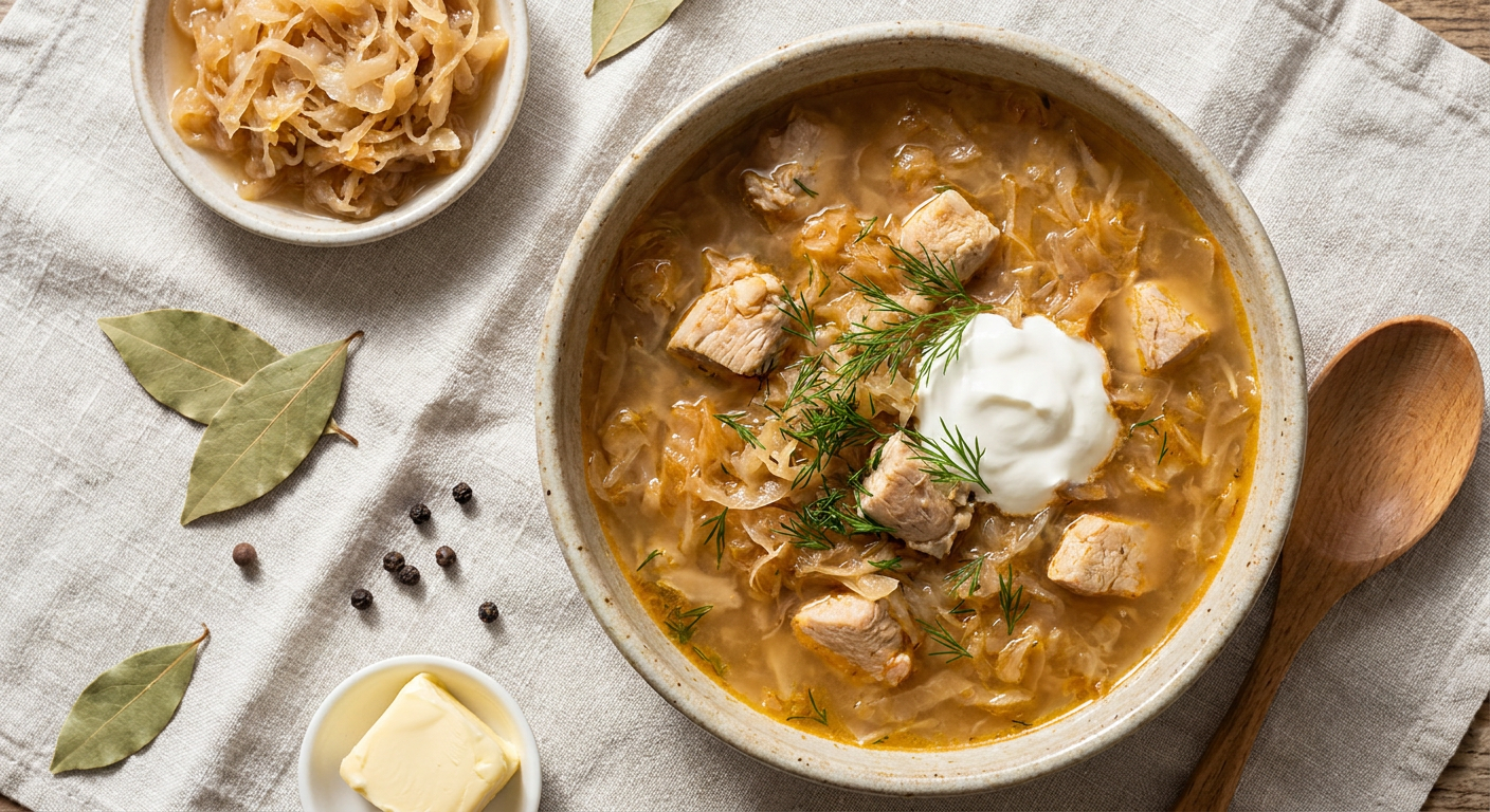 Rich Chicken Shchi Recipe with Braised Sauerkraut
