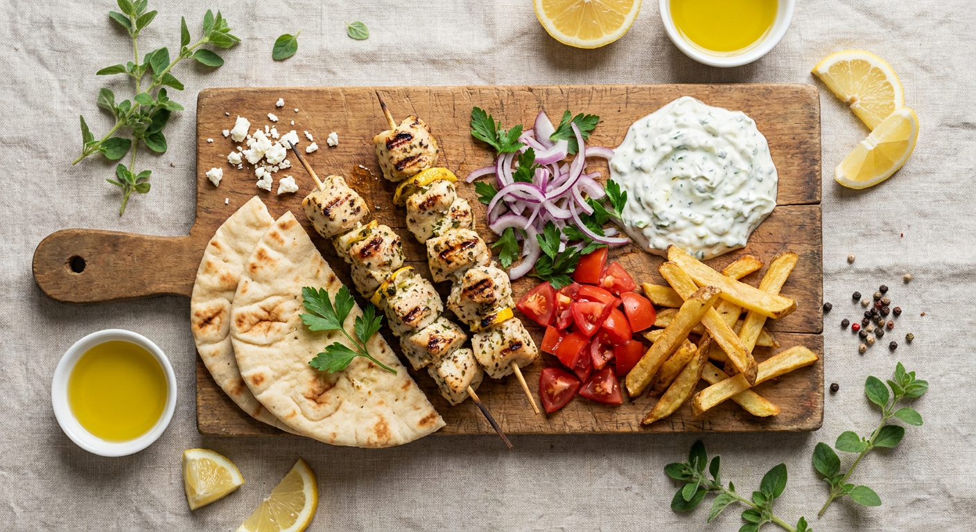 Athens Street-Style Chicken Souvlaki Wrap Recipe