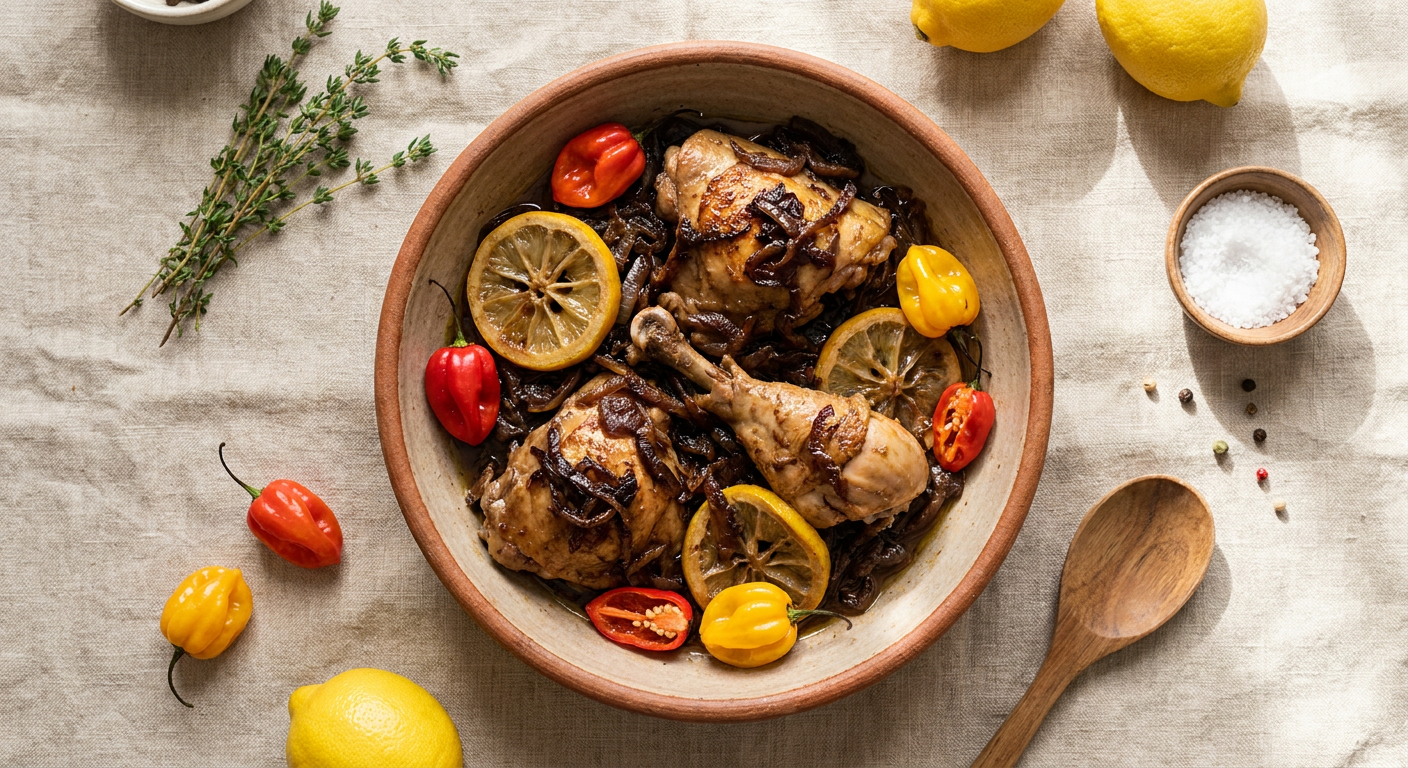 Authentic Chicken Yassa with Caramelized Onions and Lemon