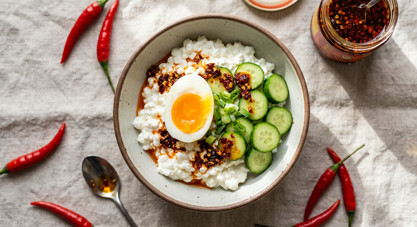 Savory Cottage Cheese Bowl Recipe with Chili Crisp