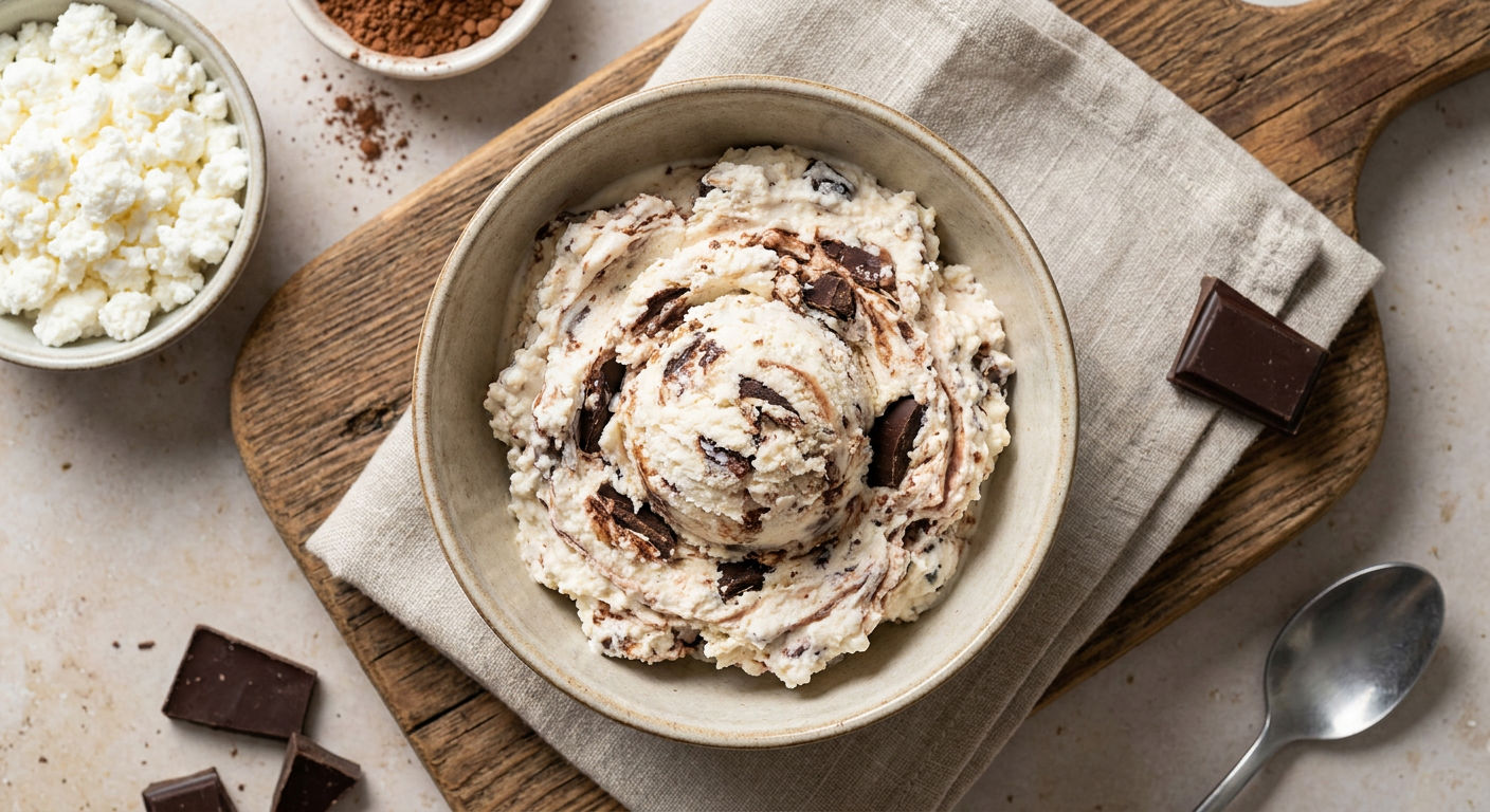 High-Protein Cottage Cheese Ice Cream with Chocolate