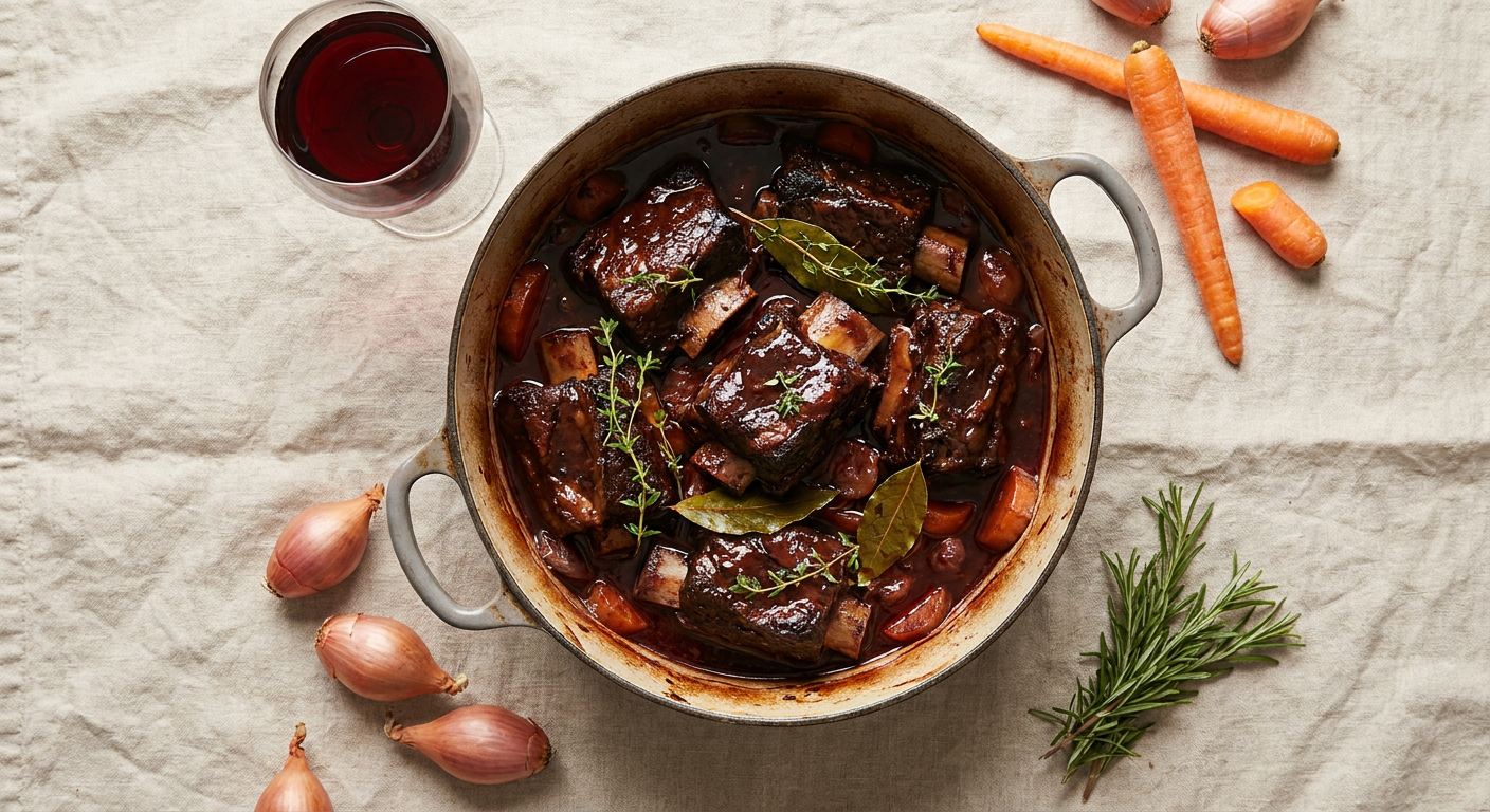 Red Wine Braised Dutch Oven Short Ribs