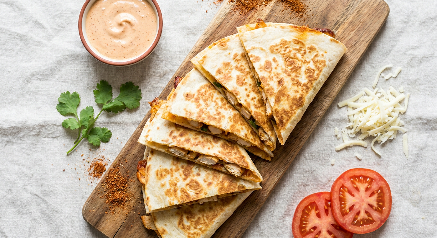 Easy Chicken Quesadilla with Fajita Spice and Oaxaca Cheese