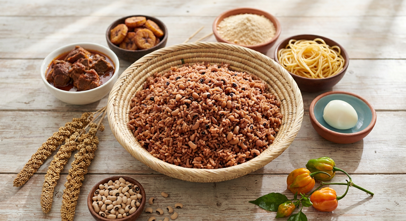 Authentic Ghanaian Waakye (Rice and Black-Eyed Peas)