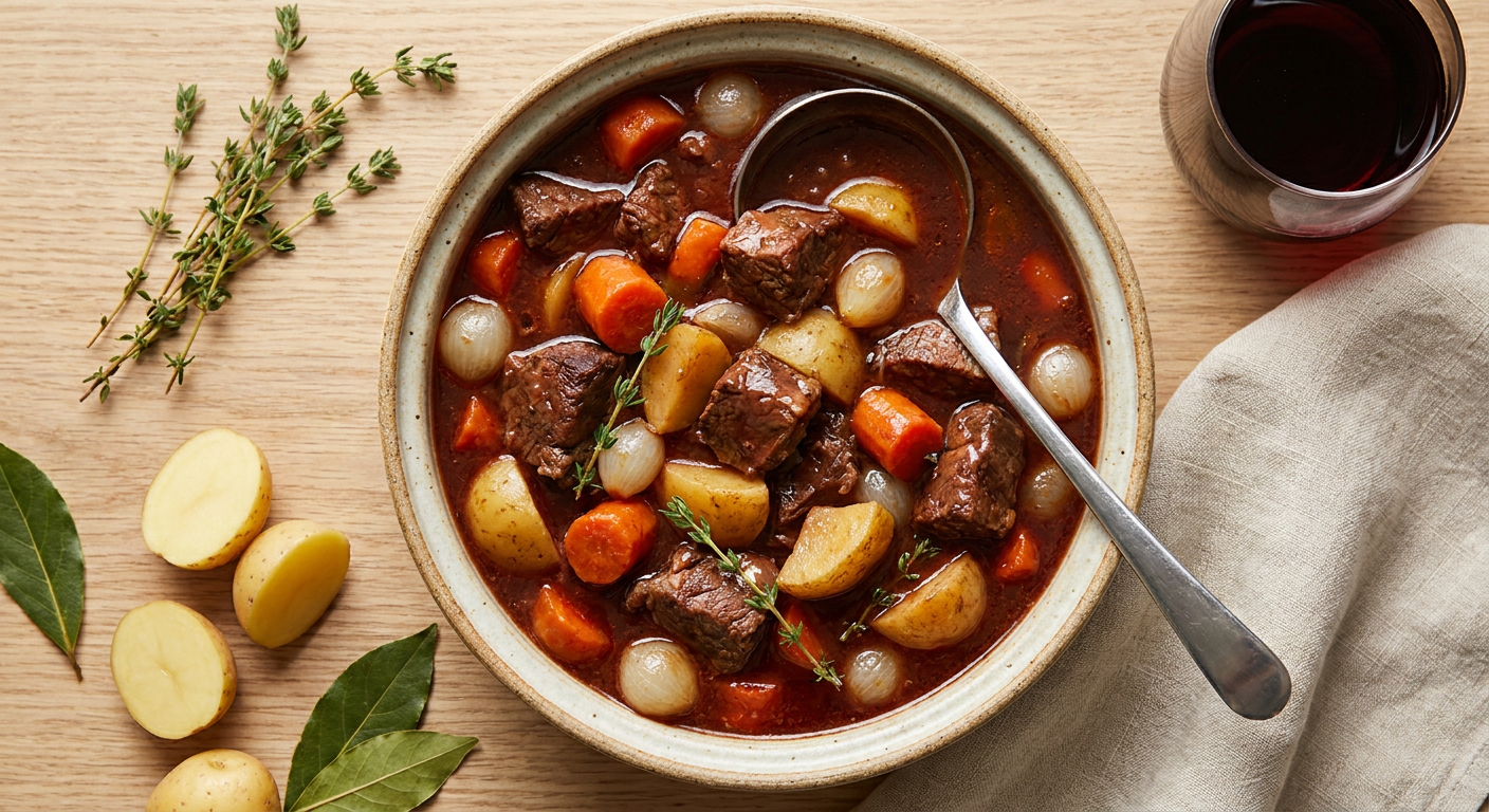 Instant Pot Beef Stew with Red Wine and Thick Gravy