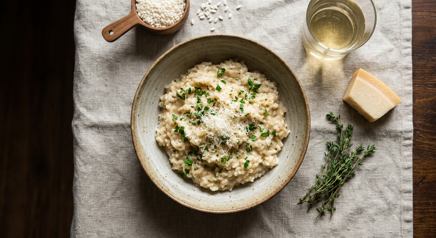 Foolproof Instant Pot Risotto with White Wine and Parmesan