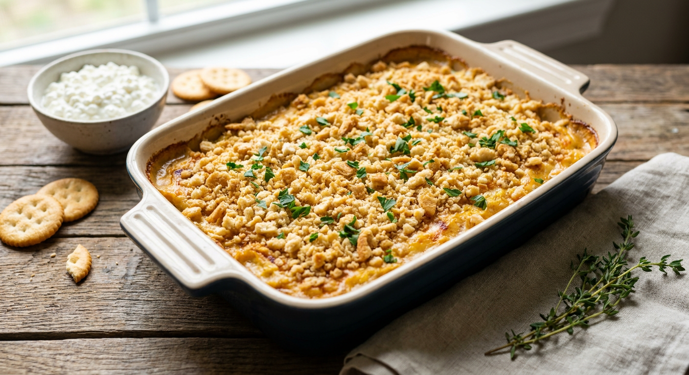 Million Dollar Chicken Casserole with Ritz Cracker Crust