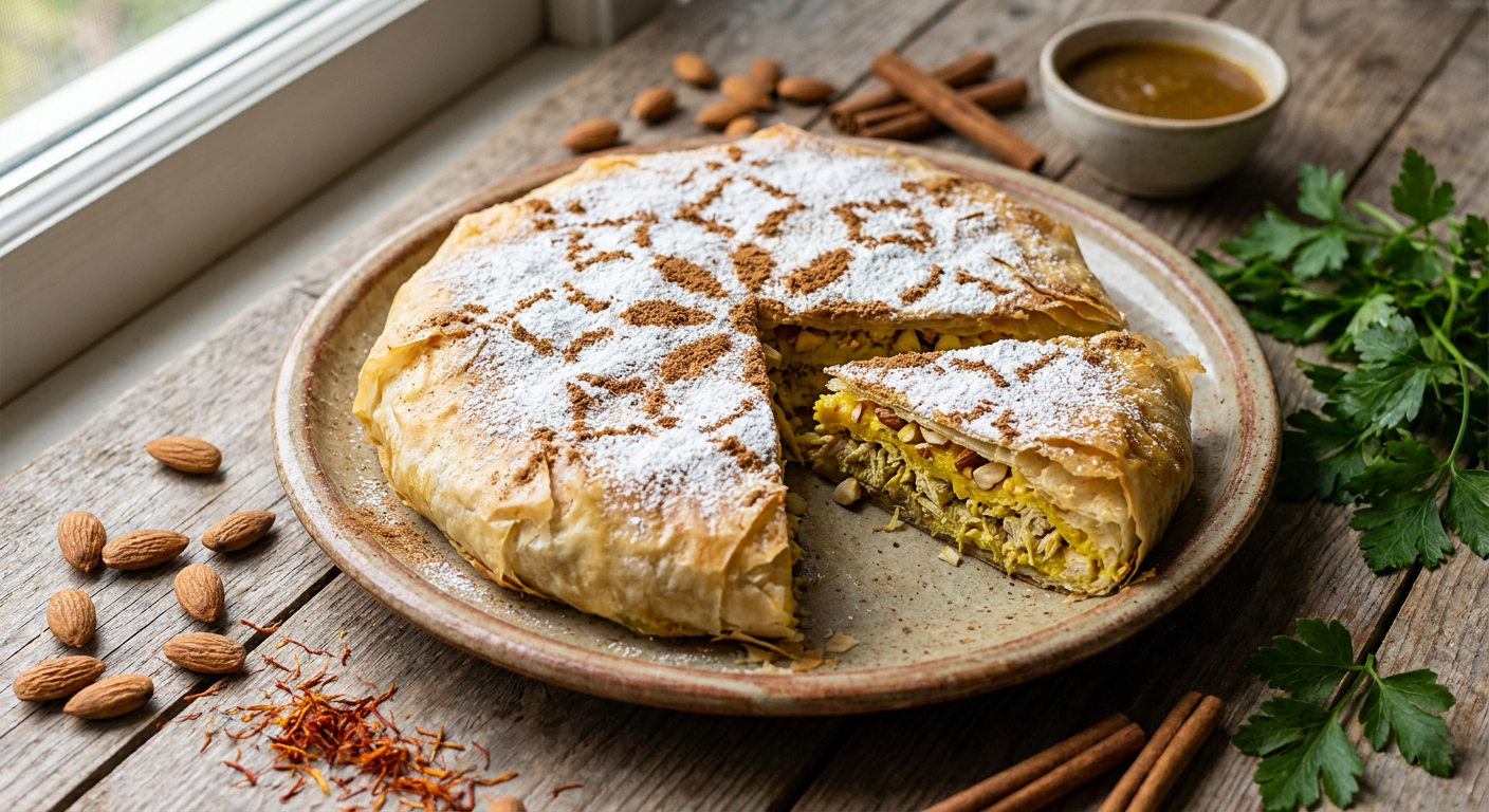 Moroccan Bastilla Recipe: Flaky Chicken and Almond Pie