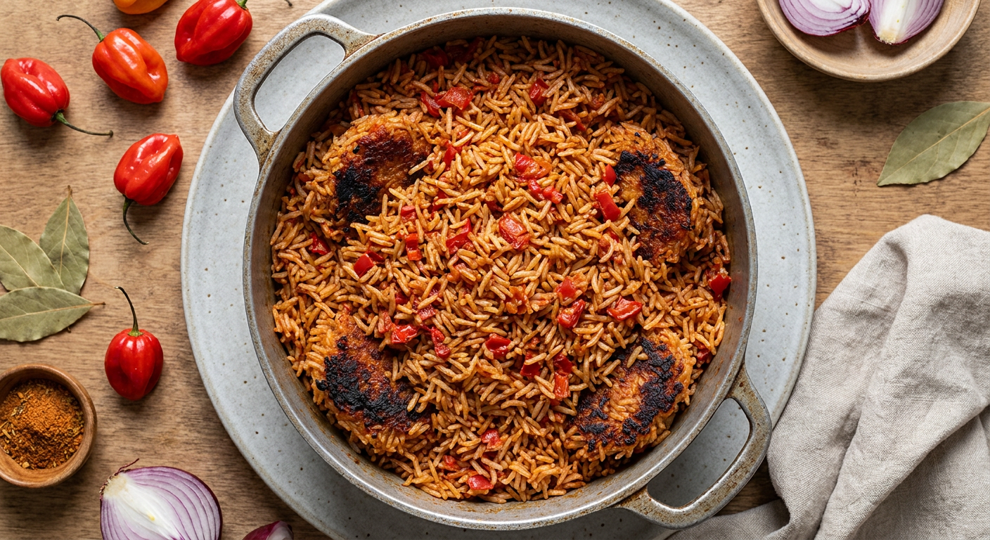Nigerian Jollof Rice Recipe (Smoky Party-Style)
