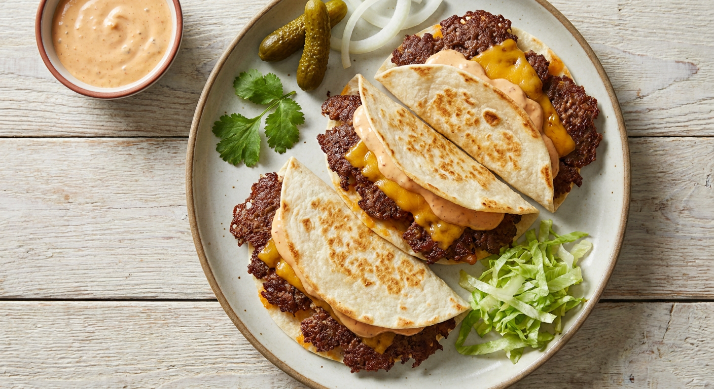 Crispy Smash Burger Tacos with Secret Burger Sauce