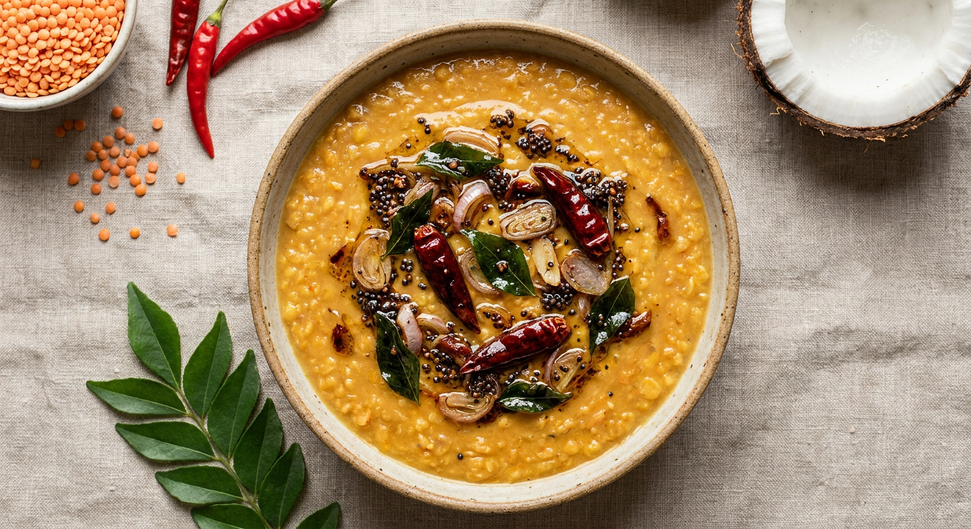 Authentic Sri Lankan Dhal Curry (Parippu) with Tempering