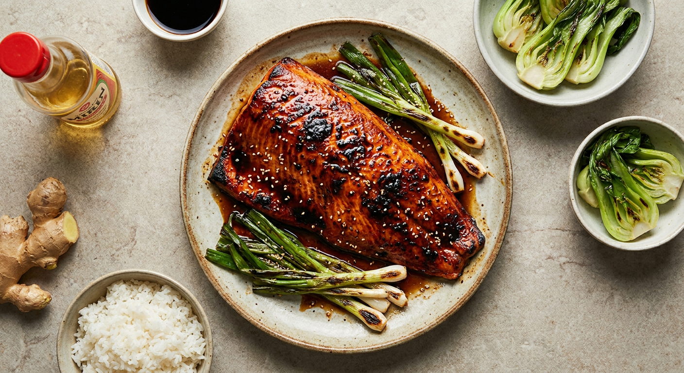 Broiled Teriyaki Salmon with Ginger Mirin Lacquer