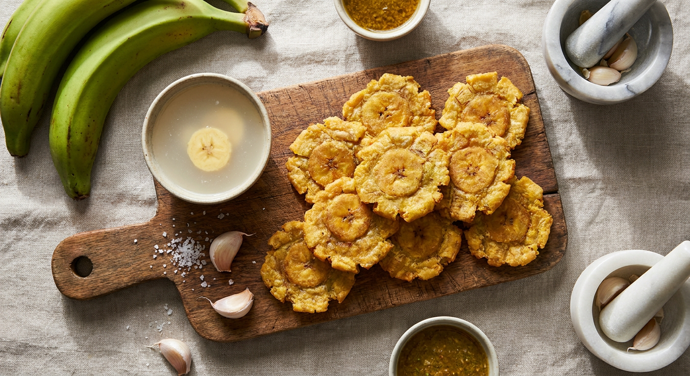 Crispy Tostones Recipe with Garlic Water Soak