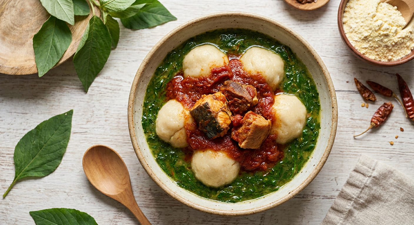 Authentic Ghanaian Tuo Zaafi Recipe with Ayoyo Soup