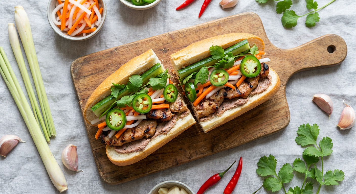 Vietnamese Banh Mi Recipe with Lemongrass Pork